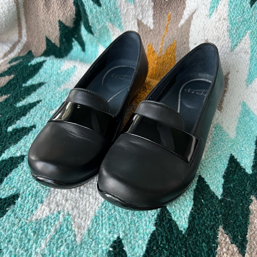 Black Dansko Black Leather Loafer